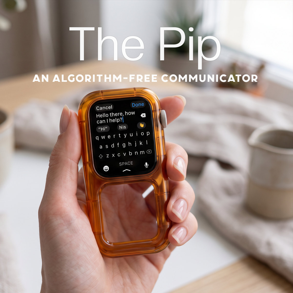 The Pip, a handheld algorithm-free messaging device designed by Jordan Bender